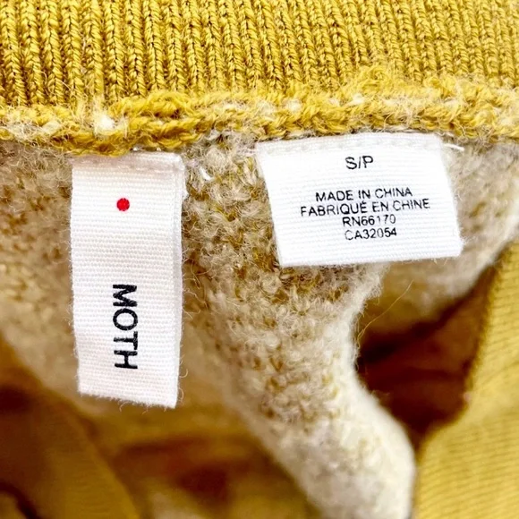 ANTHROPOLOGIE MOTH Mustard Yellow Floral Studded Wool Jacquard Knit Skirt size S - Picture 5 of 12